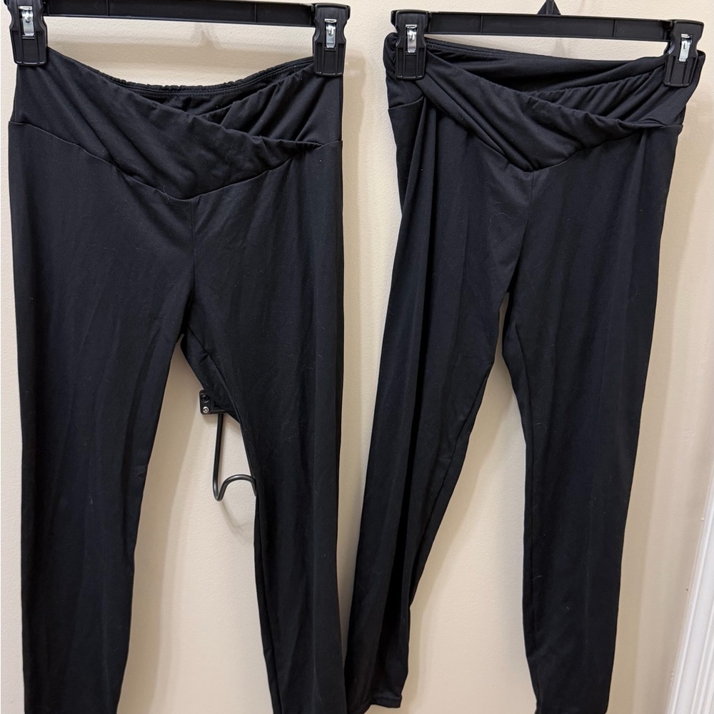 SHEIN Black Girls' 12-14 Crossover Waist Leggings
